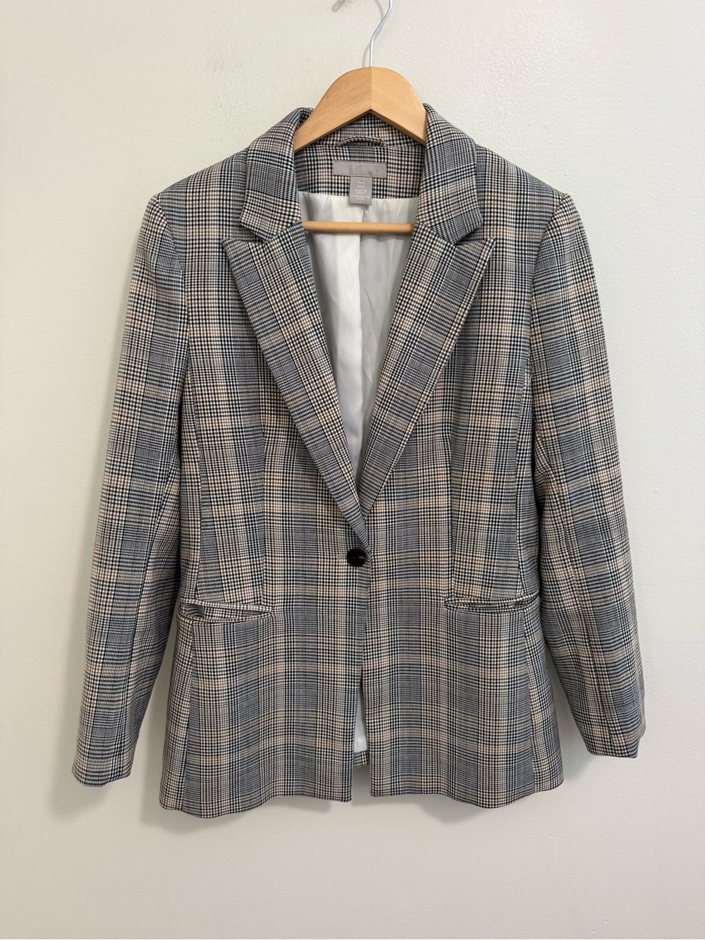 H&M Plaid Longline Blazer